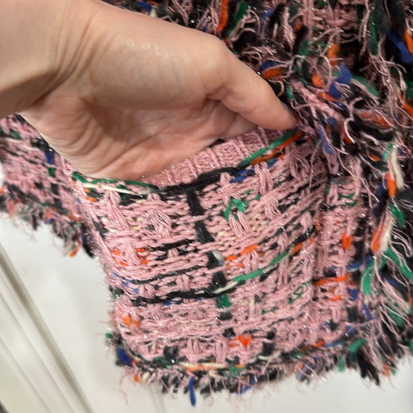 ENGLISH FACTORY PINK TWEED BOLERO SWEATER JACKET SMALL - Picture 9 of 11